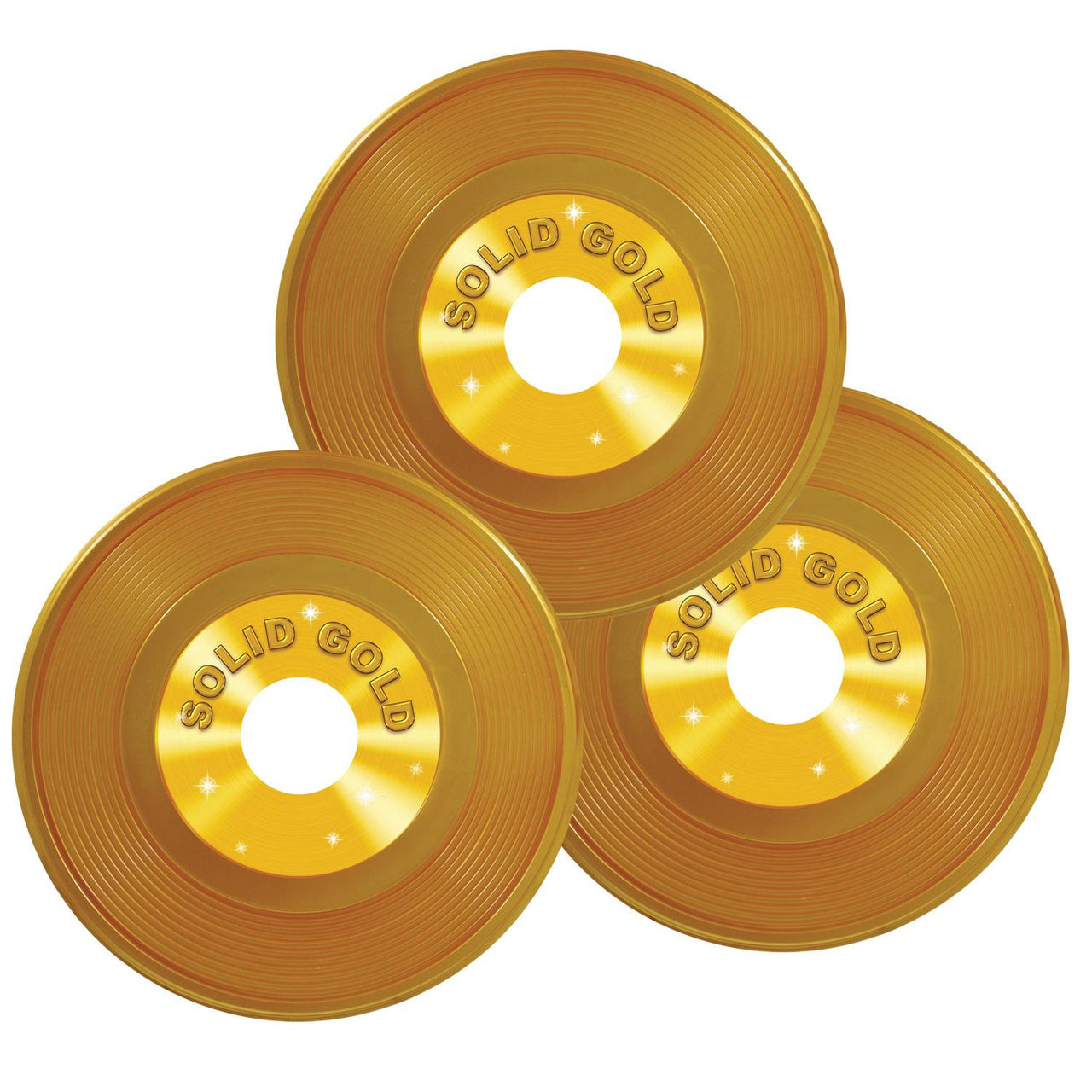 Gold Plastic Records Party Decoration - Bulk/36 Records