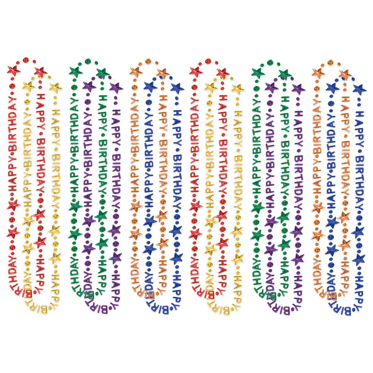 Happy Birthday Bead Necklaces - assorted colors
