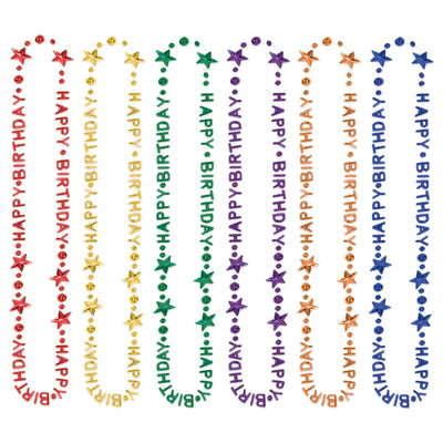Happy Birthday Bead Necklaces - Bulk 12 Pack