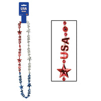 USA Party Bead Necklaces - Bulk 12 Pack