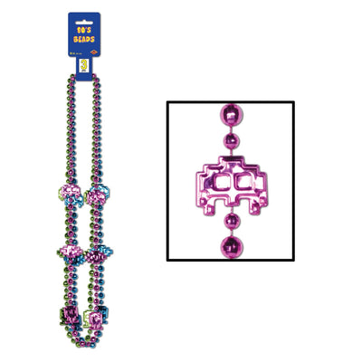80's Party Bead Necklaces - Bulk 36 Pack