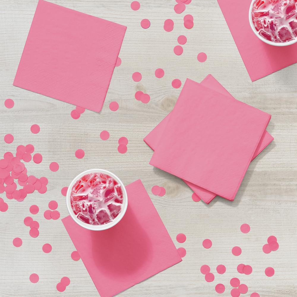 Candy Pink Beverage Napkin, 3 Ply (50/Pkg)