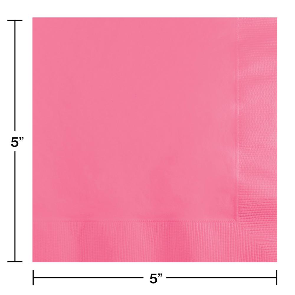 Candy Pink Beverage Napkin, 3 Ply (50/Pkg)
