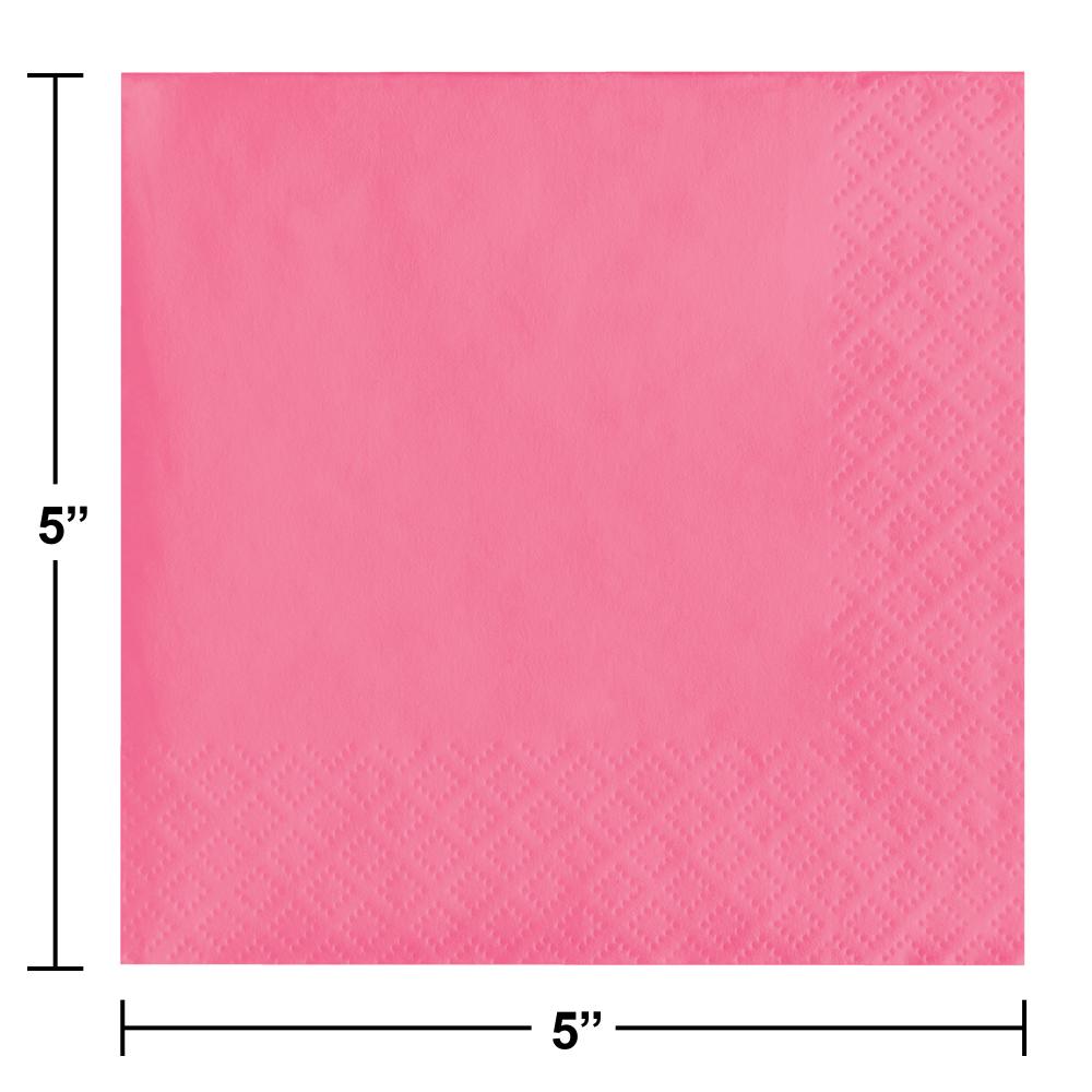 240 pc Bulk Candy Pink Value Friendly Beverage Napkins