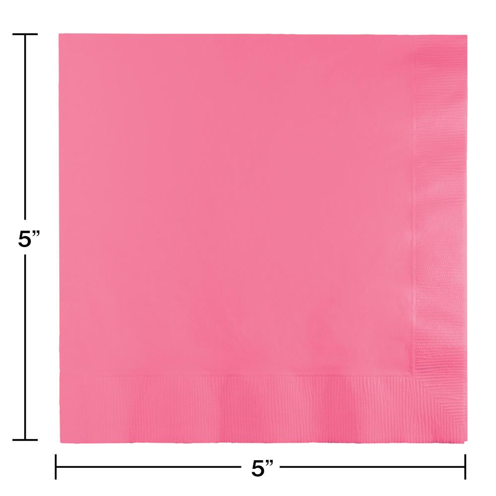 240 pc Bulk Candy Pink Value Friendly Beverage Napkins