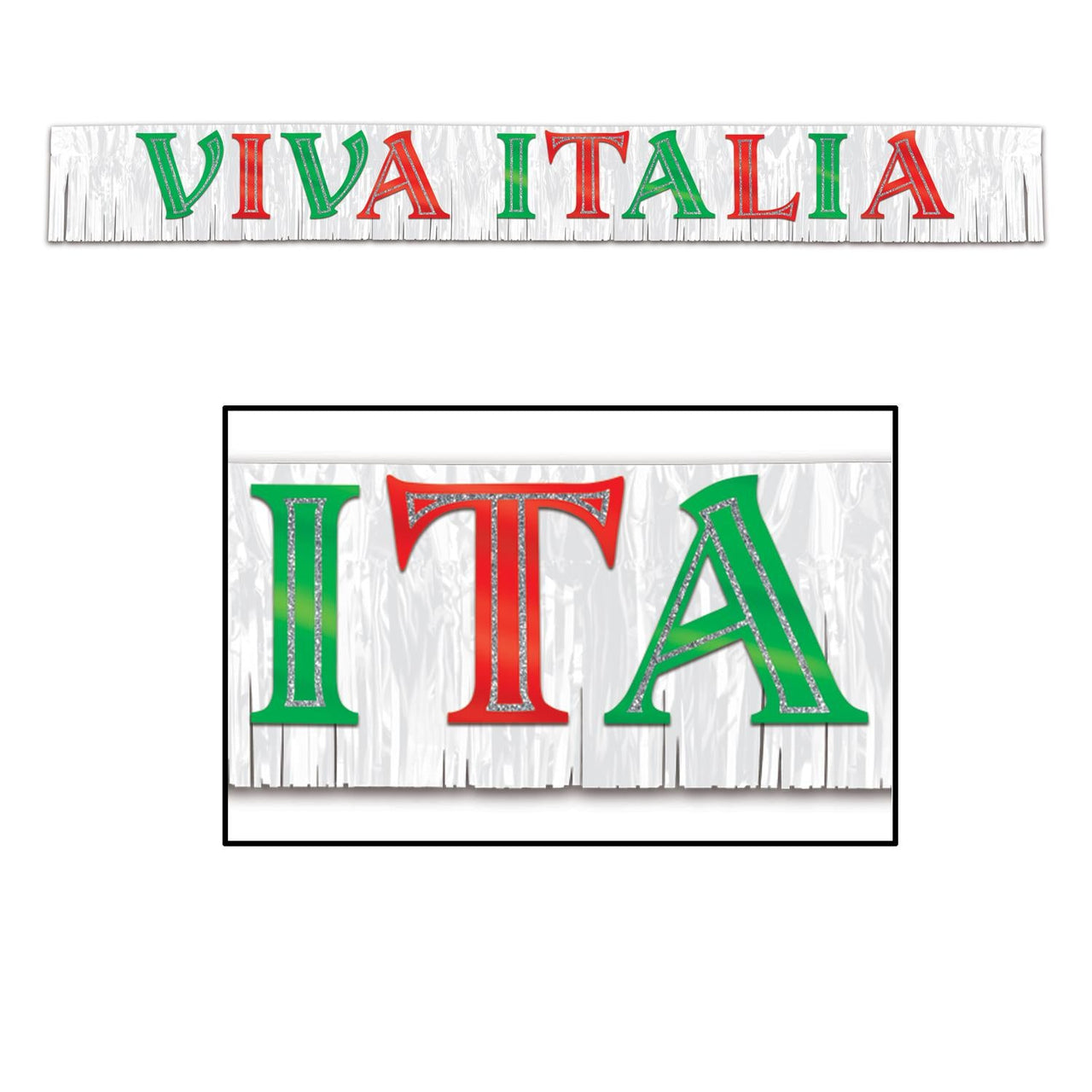 Metallic Viva Italia Party Banner - Bulk 6 Pack