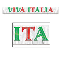 Metallic Viva Italia Party Banner - Bulk 6 Pack