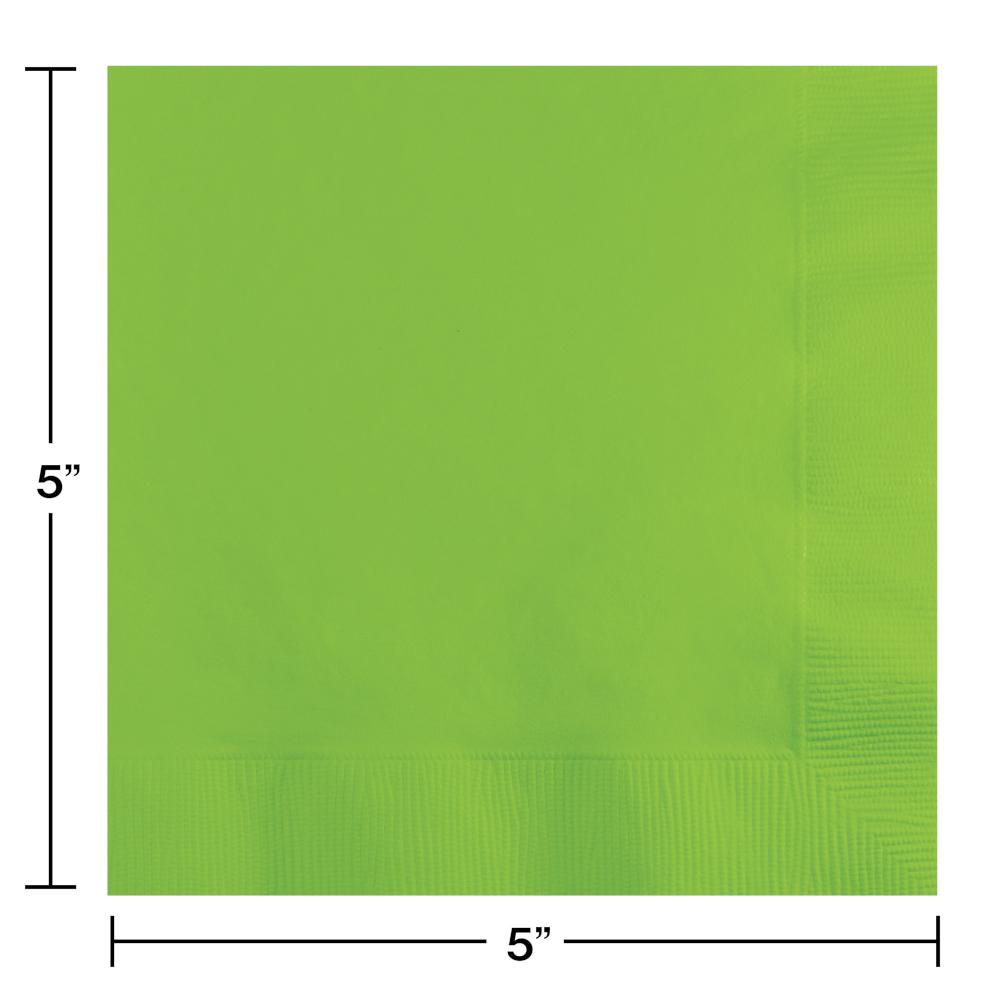 500 pc Bulk Fresh Lime Green Beverage Napkins 3 ply