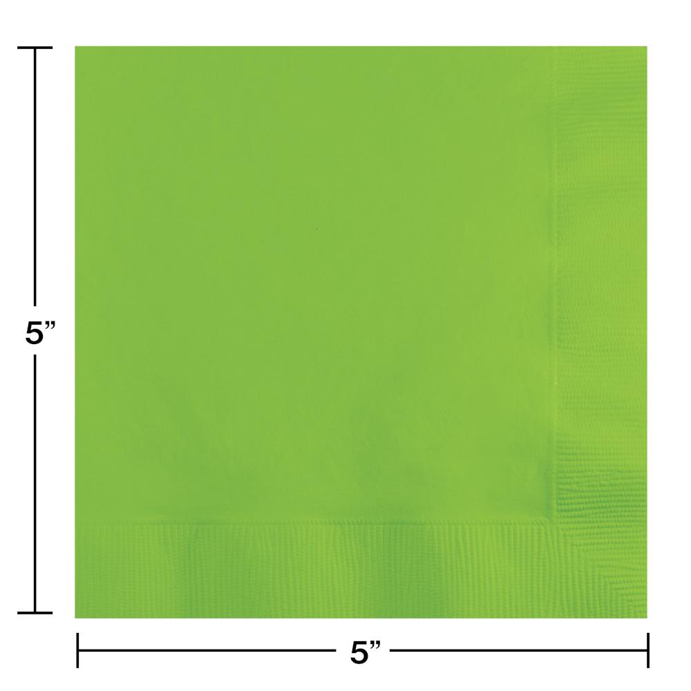 240 pc Bulk Fresh Lime Green Value Friendly Beverage Napkins