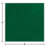 500 pc Bulk Hunter Green Beverage Napkins 3 ply