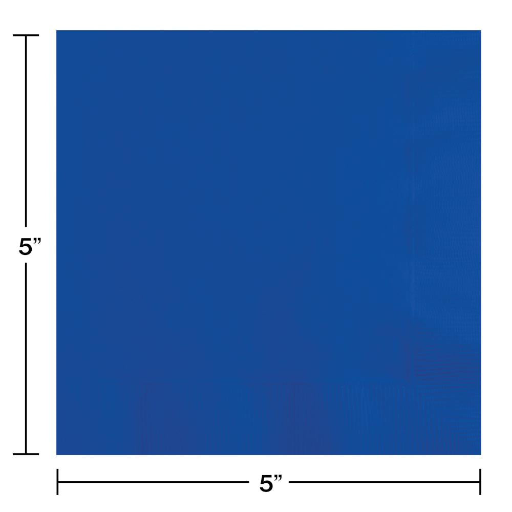 500 pc Bulk Cobalt Blue Beverage Napkins 3 ply