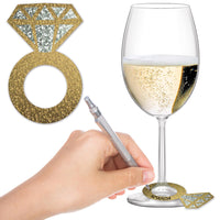 Bachelorette Party Diamond Ring Wine Glass Markers - Bulk/288 Markers