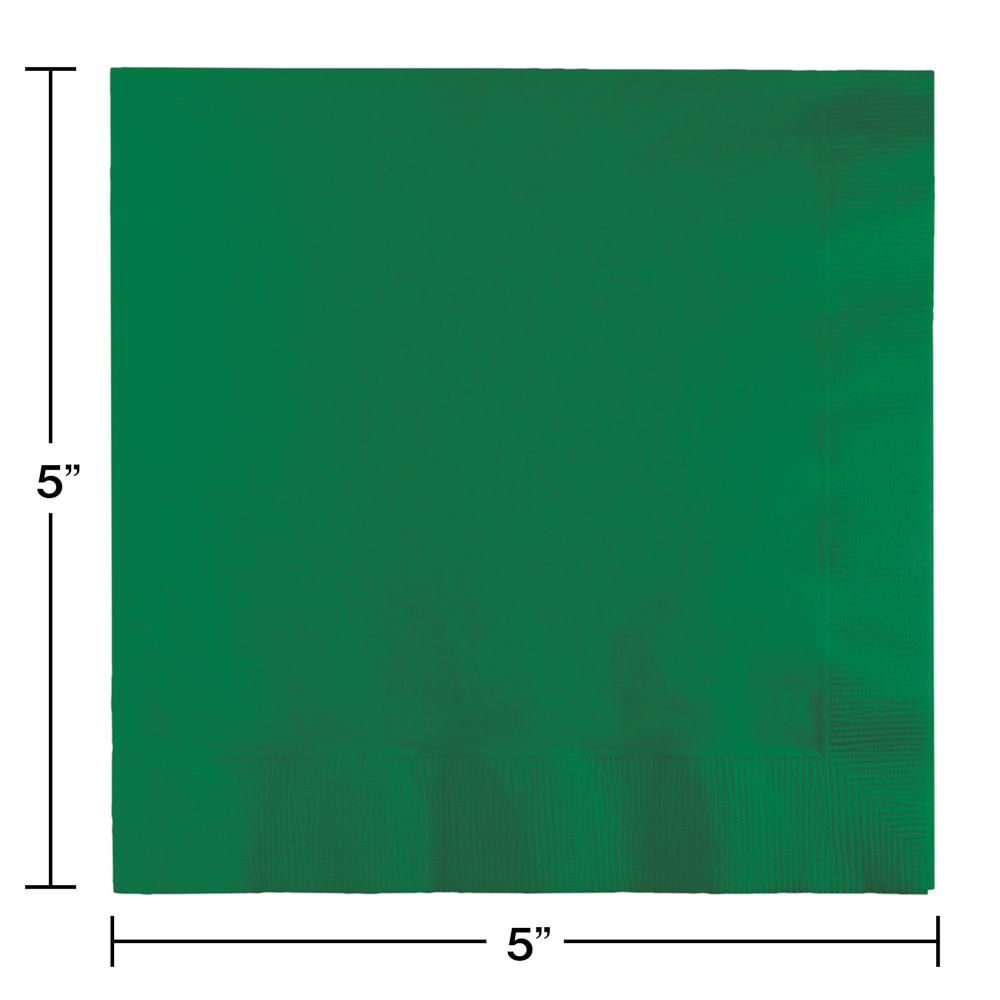 240 pc Bulk Emerald Green Value Friendly Beverage Napkins