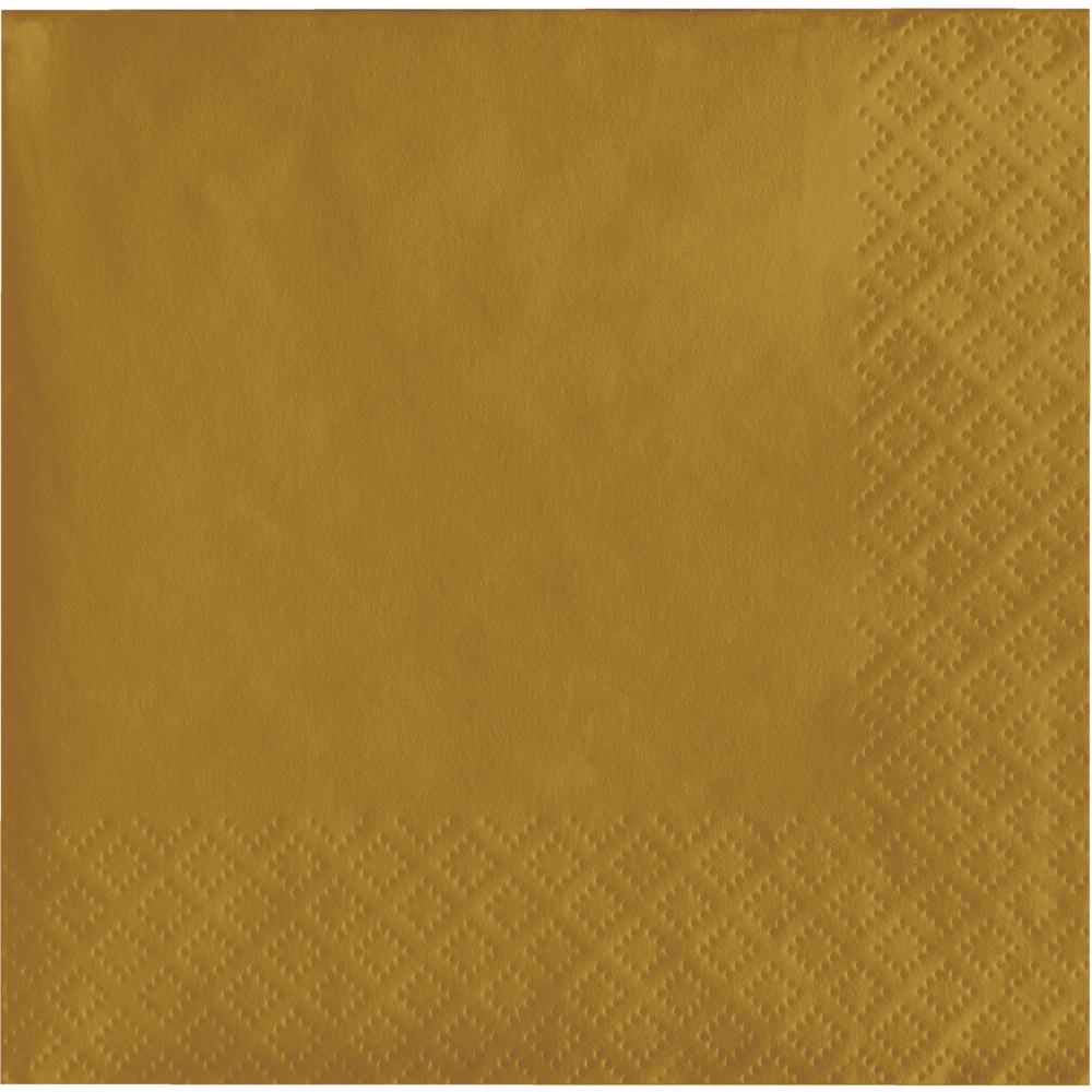 500 pc Bulk Glittering Gold Beverage Napkins 3 ply