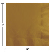 500 pc Bulk Glittering Gold Beverage Napkins 3 ply