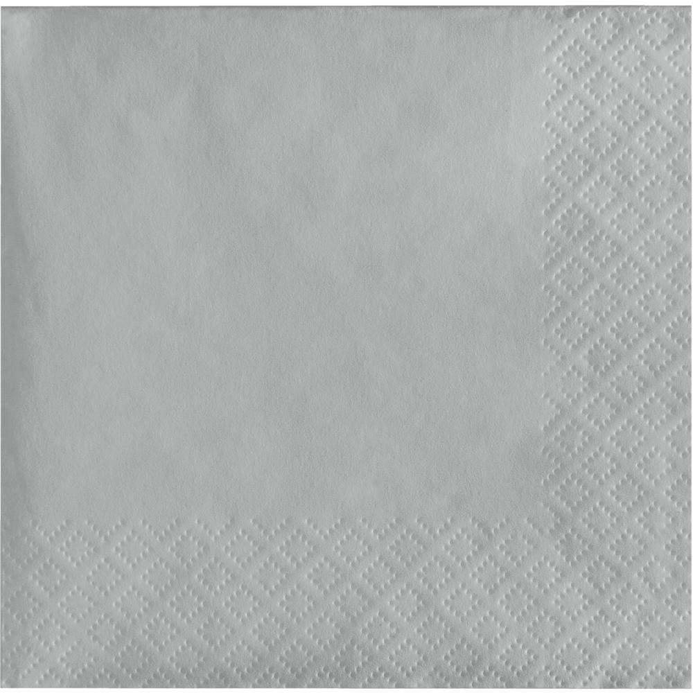 500 pc Bulk Shimmering Silver Beverage Napkins 3 ply