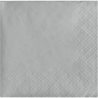 500 pc Bulk Shimmering Silver Beverage Napkins 3 ply