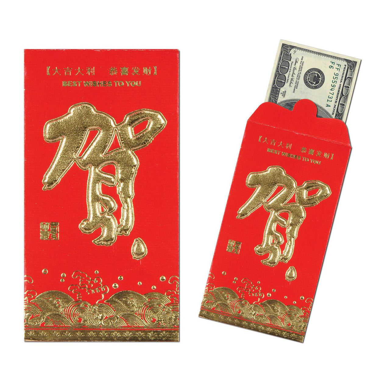 Red Pocket Money Party Envelopes - Bulk/96 Envelopes