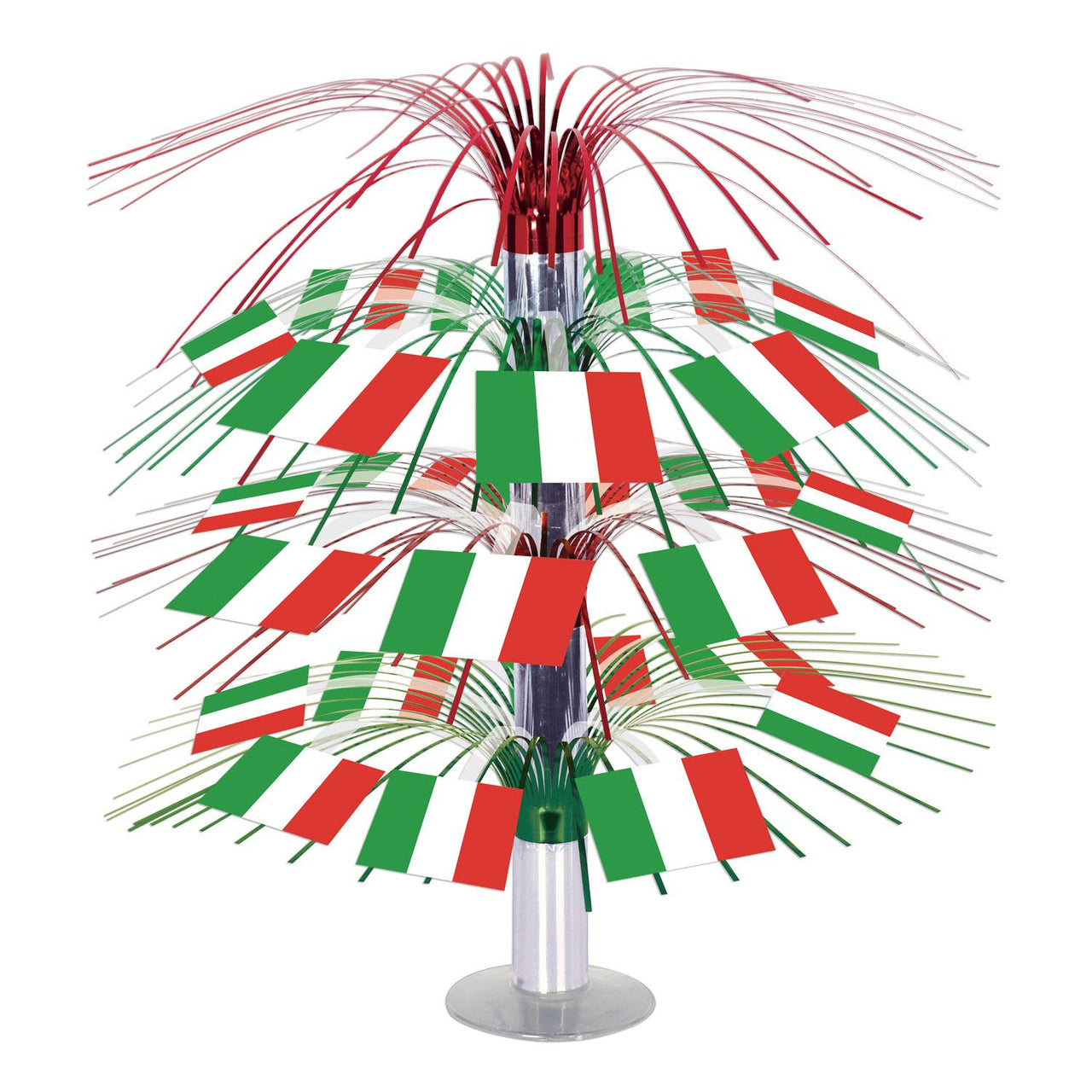 Italian Flag Cascade Party Centerpiece - Bulk 6 Pack