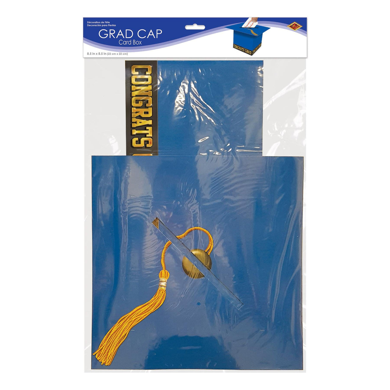 grad cap card box Bulk 6 Pack Grad Cap Graduation Party Card Box - blue