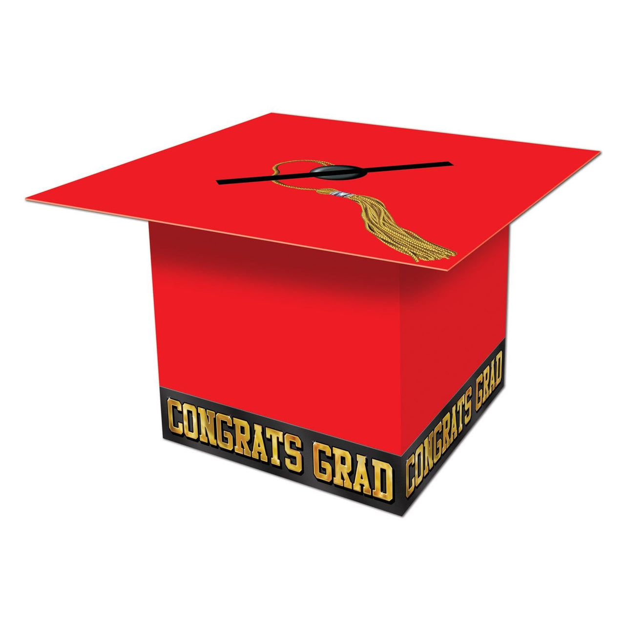 Grad Cap Graduation Party Card Box - red - Bulk 6 Pack