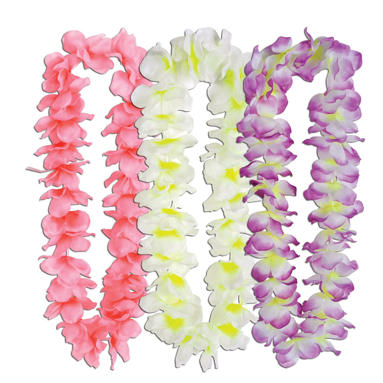 Luau Party Silk 'N Petals Island Oasis Leis - Bulk 12 Pack