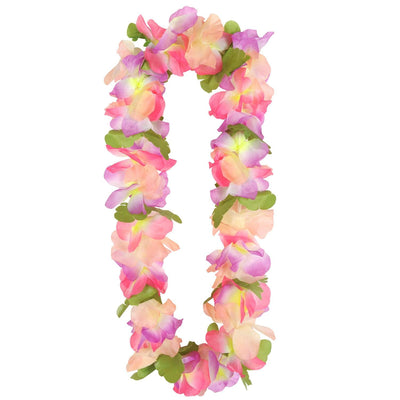 Luau Party Silk 'N Petals Tropical Garden Lei - Bulk 12 Pack