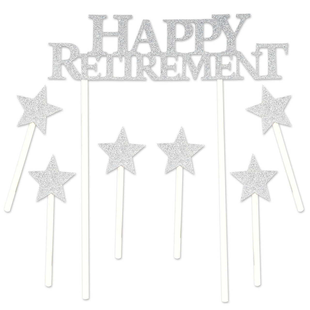 Happy Retirement Party Cake Topper - Bulk 12 Pack