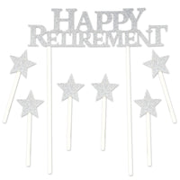 Happy Retirement Party Cake Topper - Bulk 12 Pack