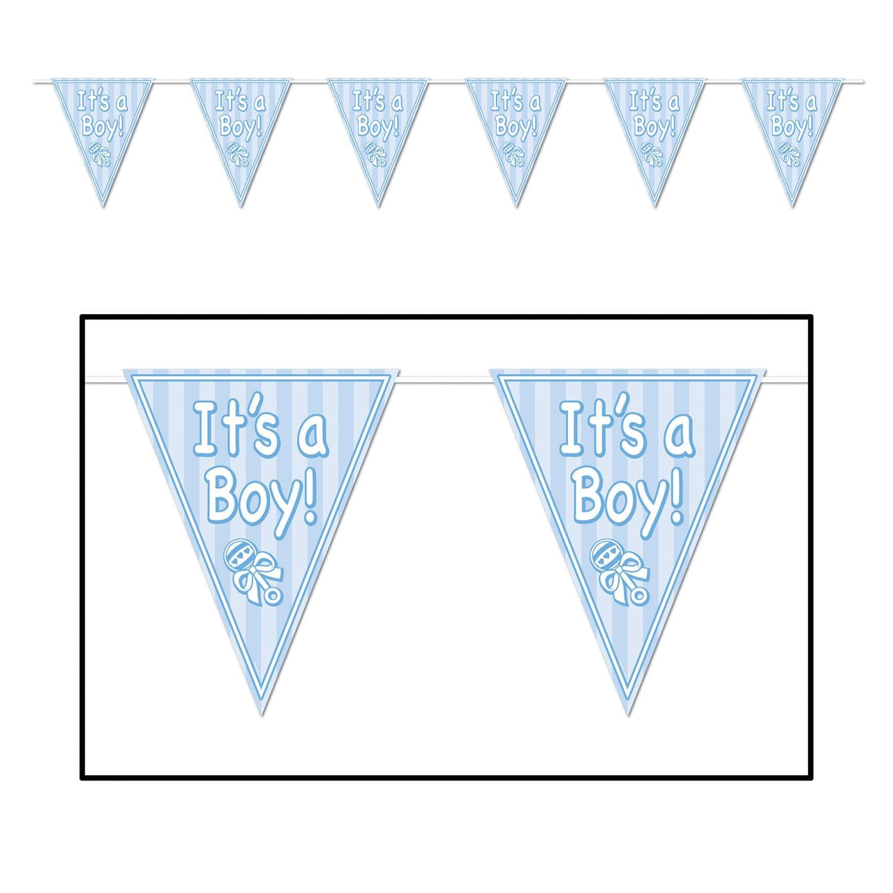 It's A Boy! Pennant Banner - Bulk 12 Pack