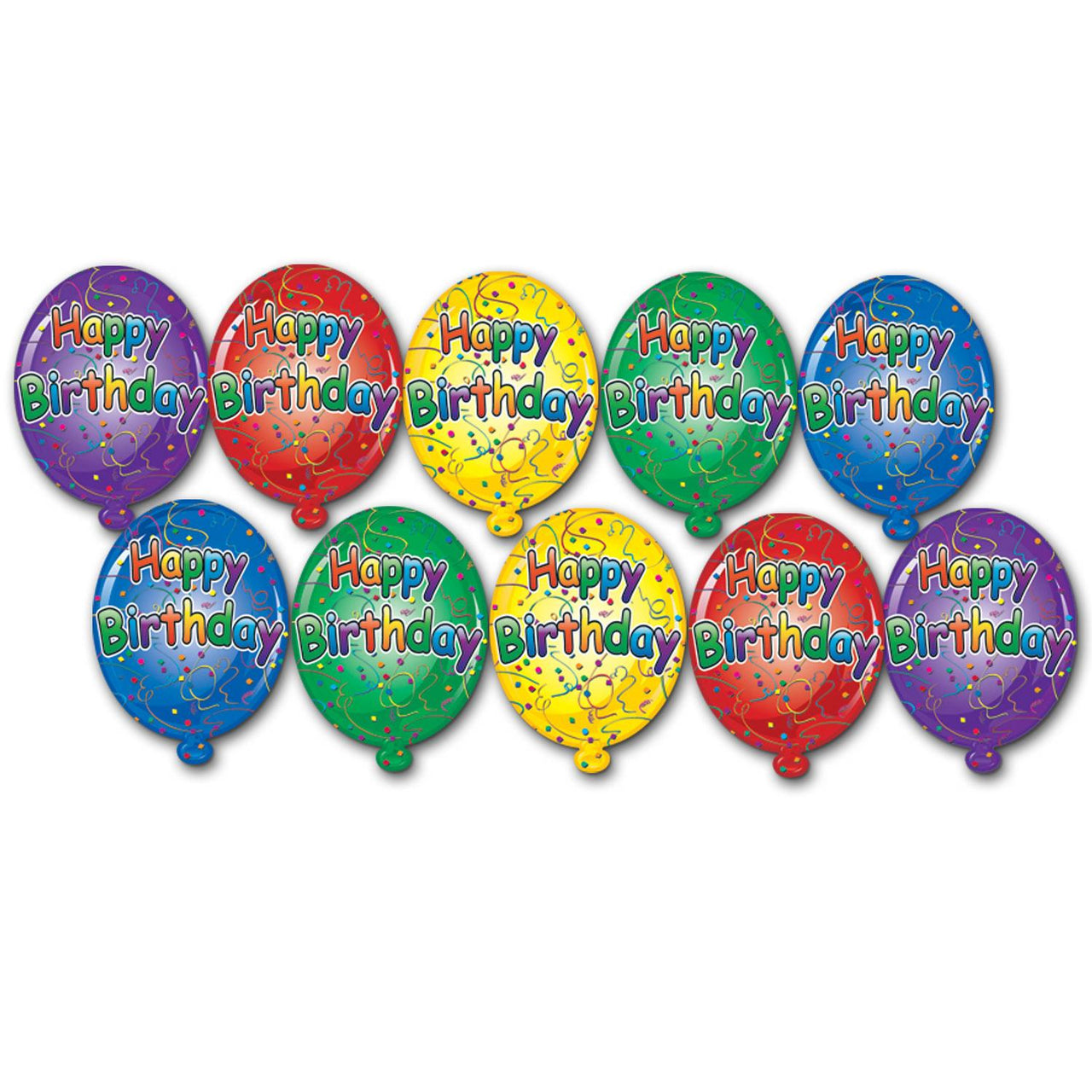 Mini Happy Birthday Party Cutouts - Bulk 240 Pack