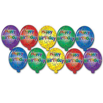 Mini Happy Birthday Party Cutouts - Bulk 240 Pack