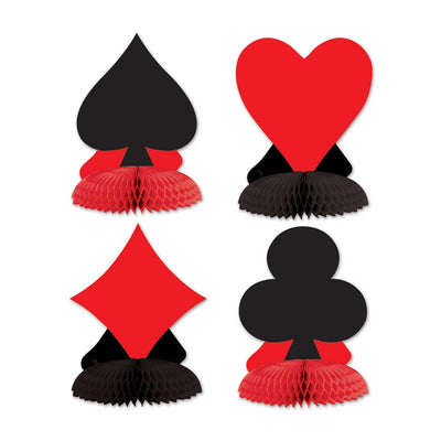 Card Suit Mini Party Centerpieces - Bulk 48 Pack