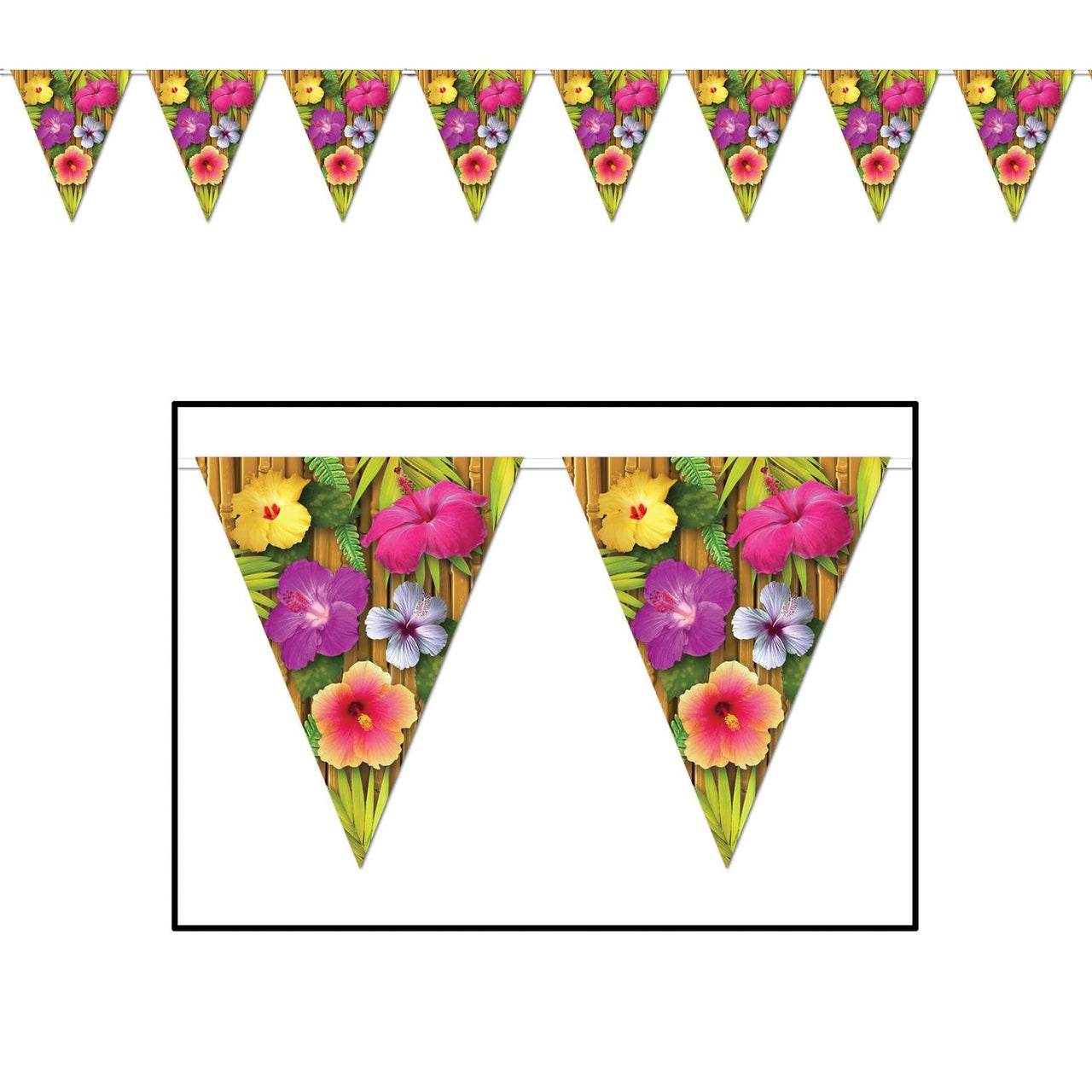 Luau Pennant Banner - Bulk 12 Pack