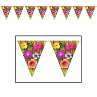 Luau Pennant Banner - Bulk 12 Pack