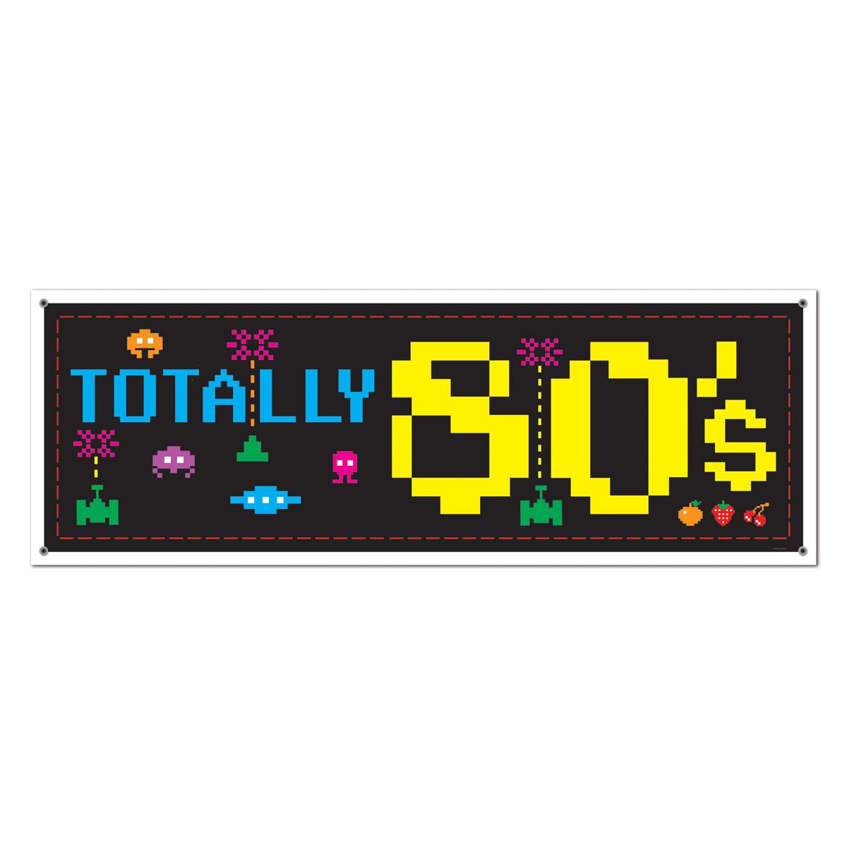 80's Party Sign Banner - Bulk 12 Pack