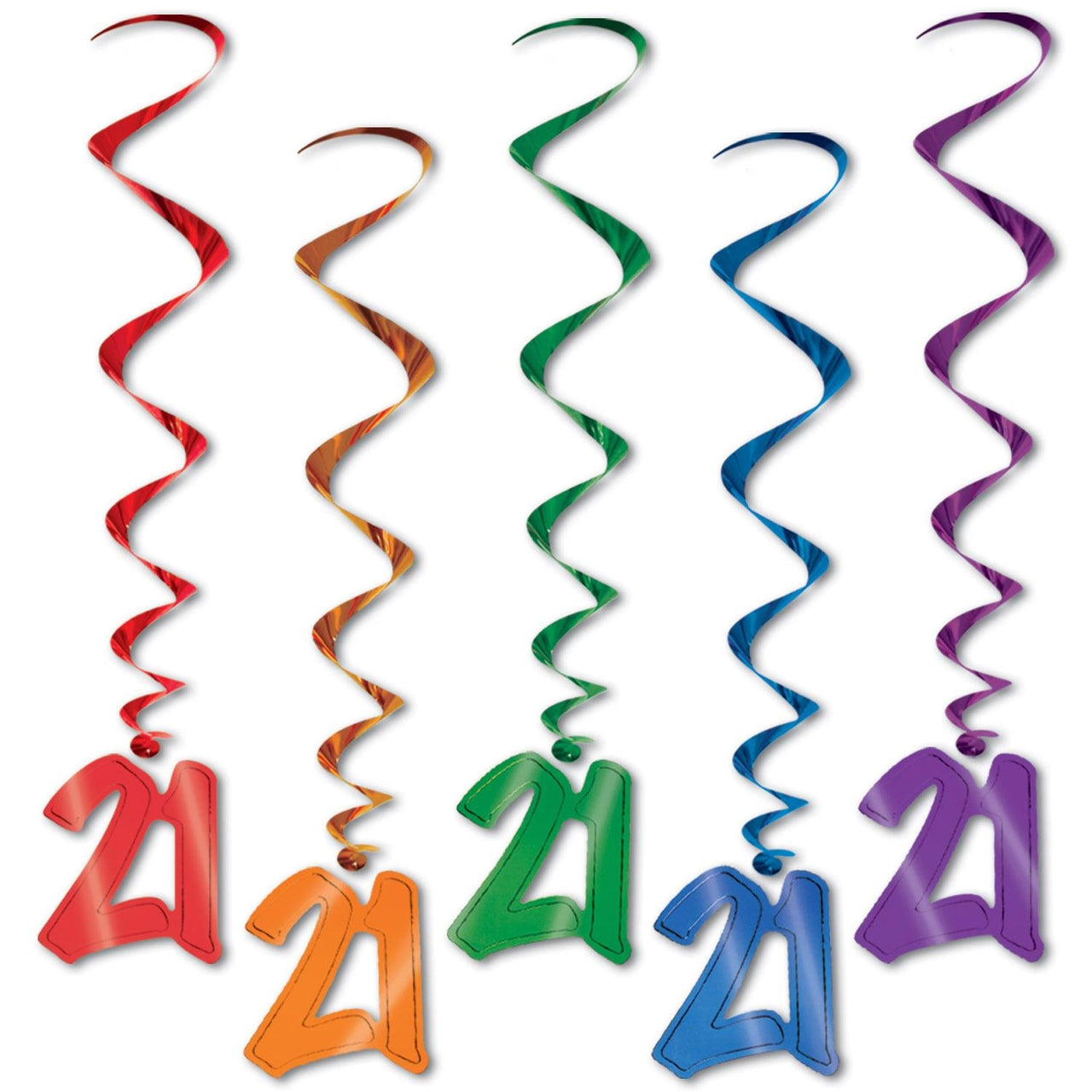 21st Birthday Party Whirls Asst Colors - Asst colors - Bulk/30 Whirls