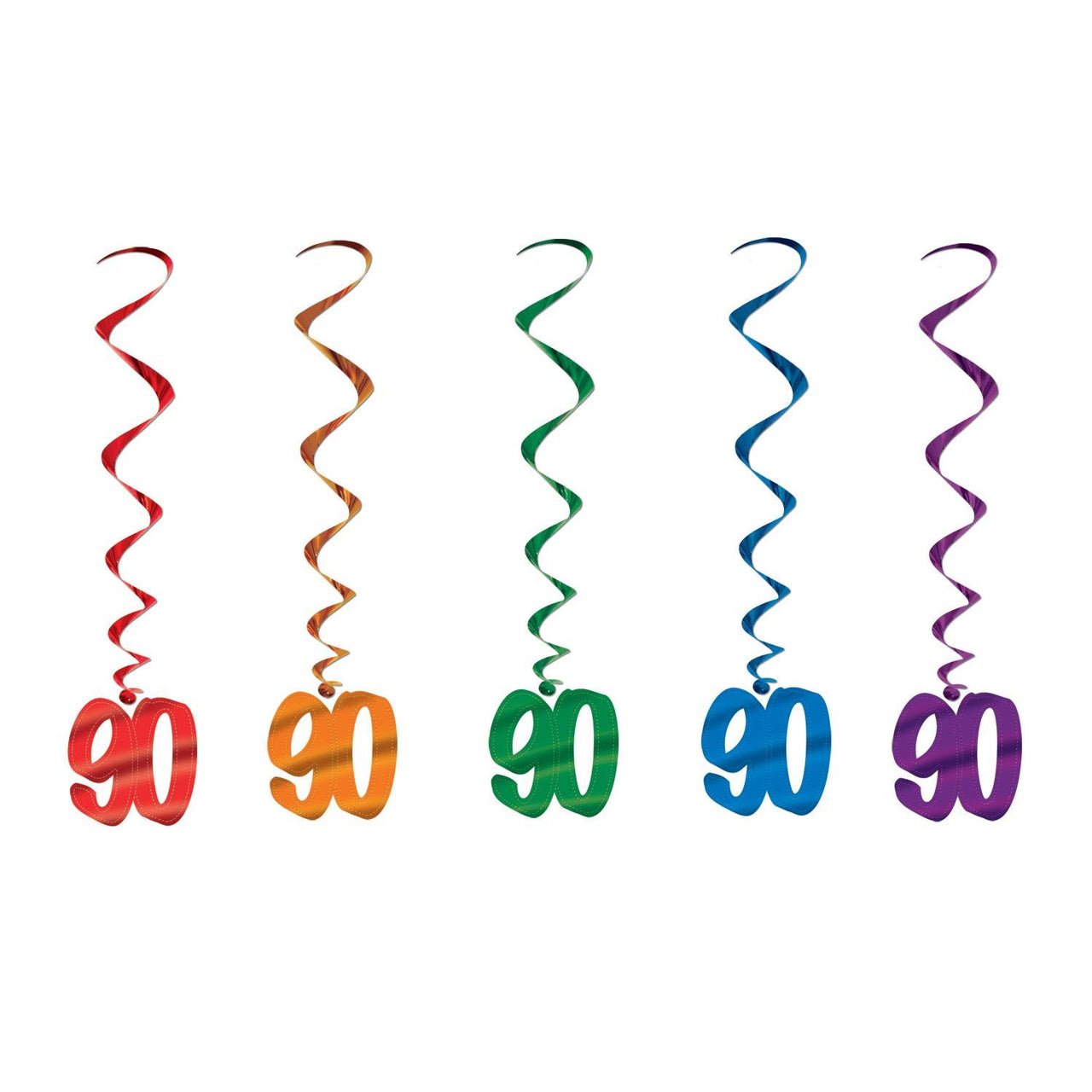 90th Birthday Party Whirls - Asst colors - Bulk/30 Whirls