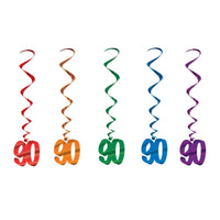 90th Birthday Party Whirls - Asst colors - Bulk/30 Whirls