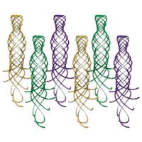 Shimmering Party Whirls Asst gold - green - purple - Bulk/36 Whirls
