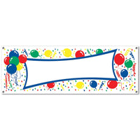 Balloons Party Sign Banner - Bulk 12 Pack