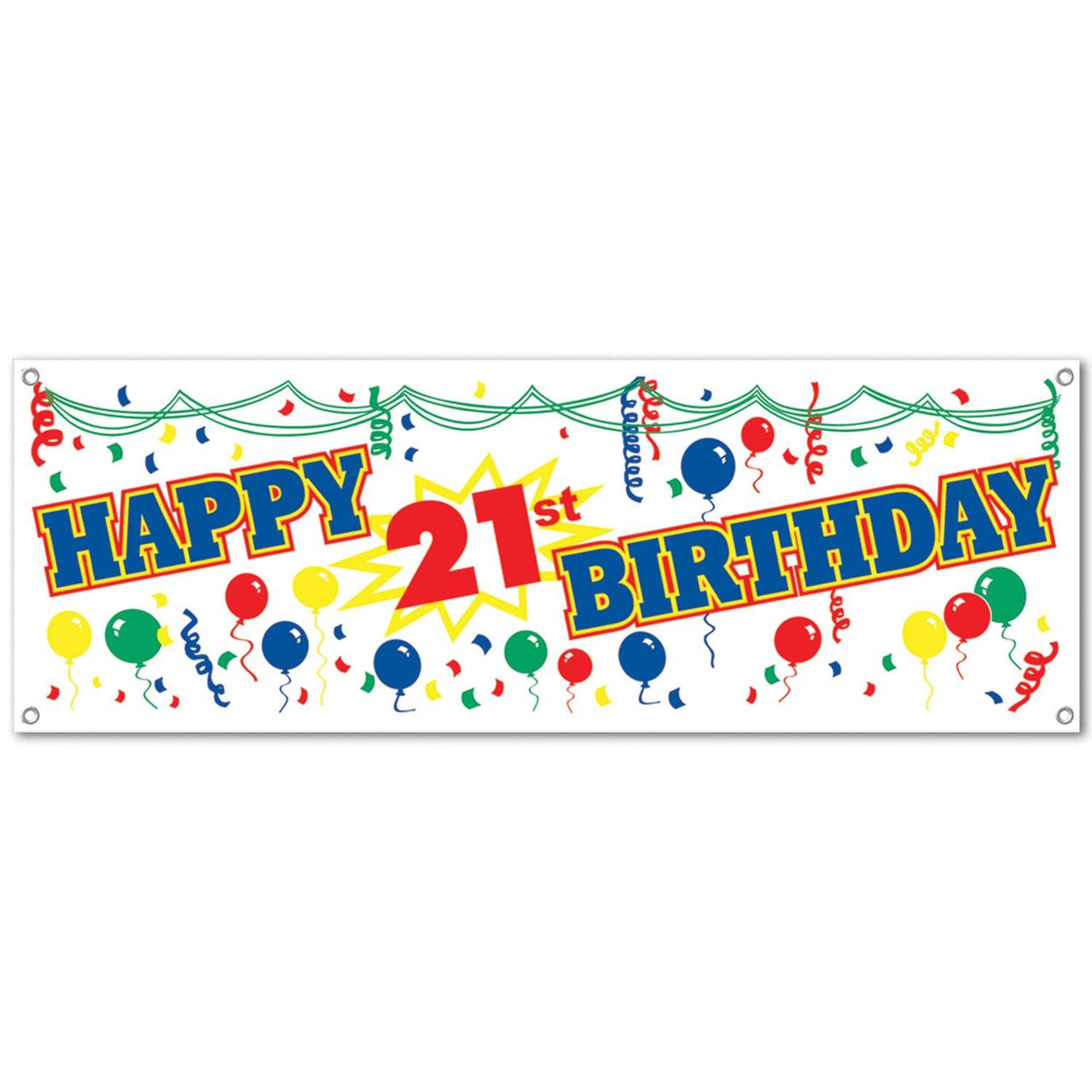Happy 21st Birthday Party Sign Banner - Bulk 12 Pack