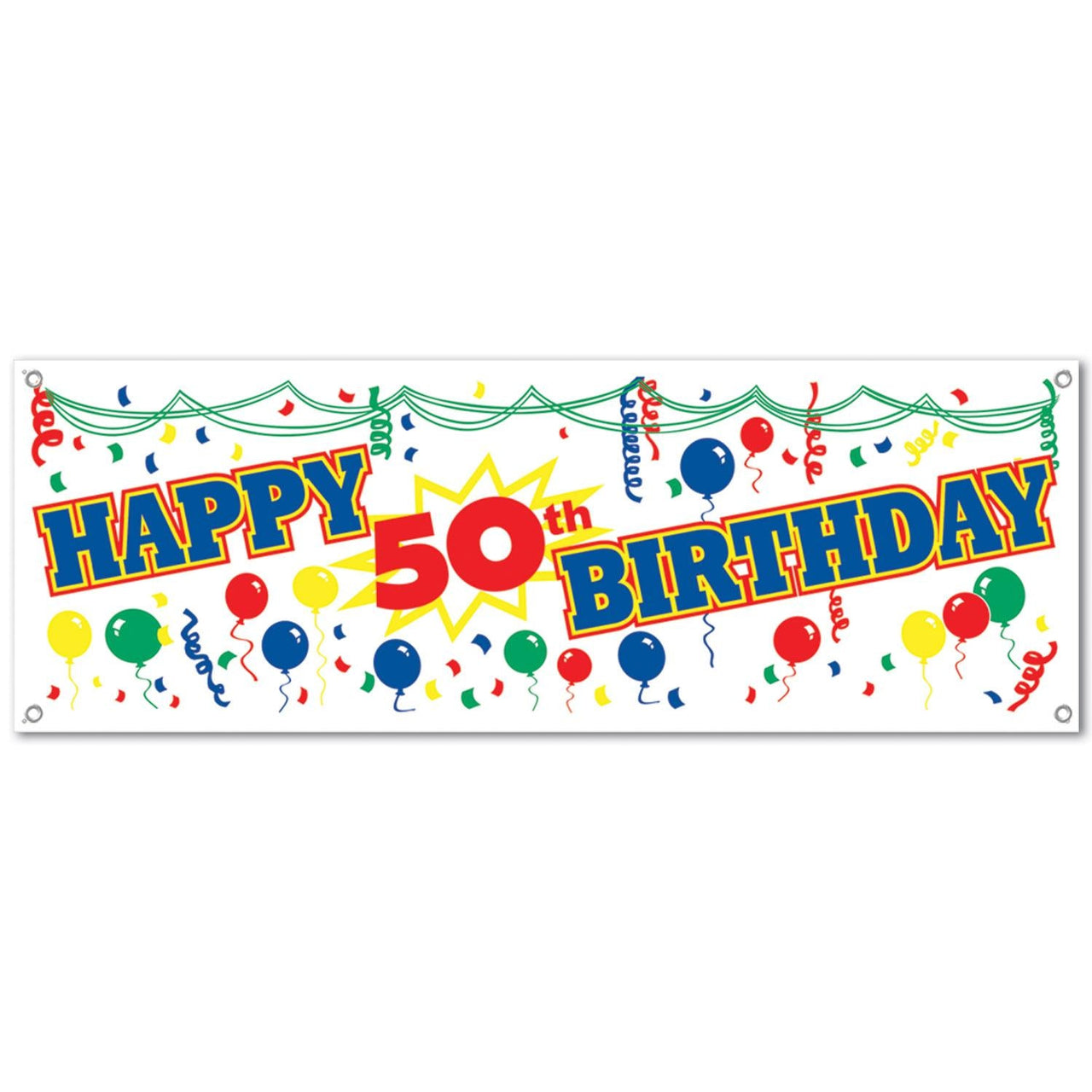 Happy 50th Birthday Party Sign Banner - Bulk 12 Pack
