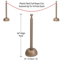 Bulk Red Rope Stanchion Set by Beistle