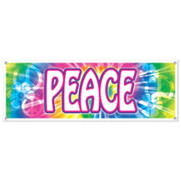 Peace Sign Party Banner - Bulk 12 Pack