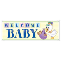 Welcome Baby Sign Banner - Bulk 12 Pack