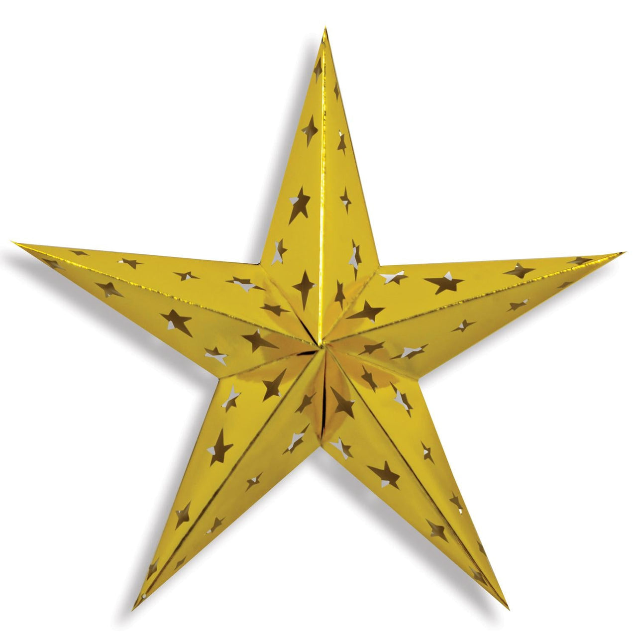 24 Inch Dimensional Foil Party Star - gold - Bulk/12 Stars