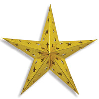 24 Inch Dimensional Foil Party Star - gold - Bulk/12 Stars