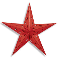 24 Inch Dimensional Foil Party Star - red - Bulk/12 Stars