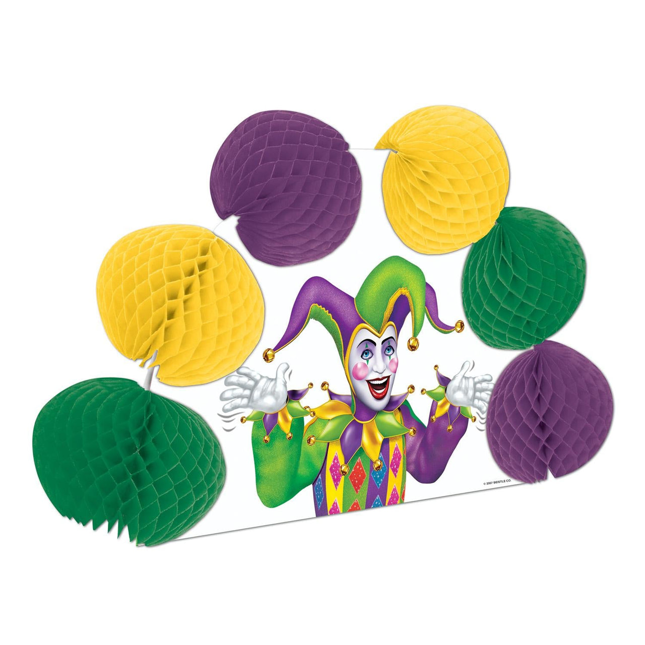 Mardi Gras 2-Sided Centerpiece - Bulk 12 Pack